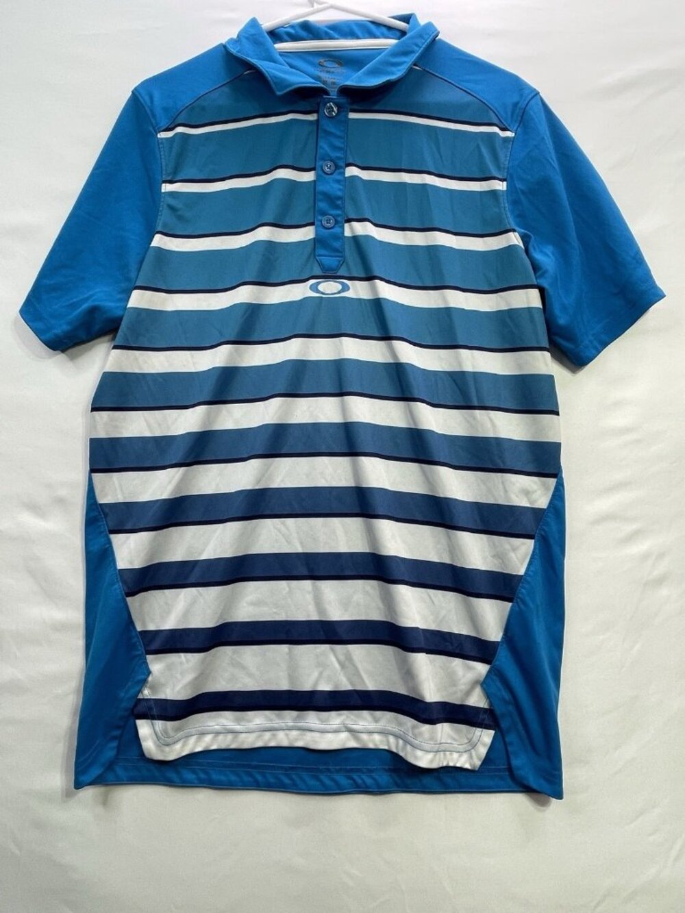 Oakley Men's Blue Striped Soft Golf Polo Shirt Size M